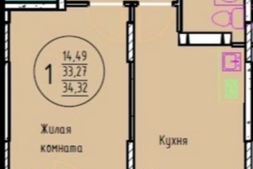 1-к квартира, 36,8 м², 4/9 эт.