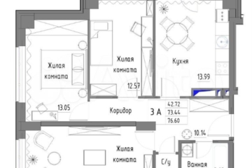 3-к квартира, 77 м², 16/25 эт.