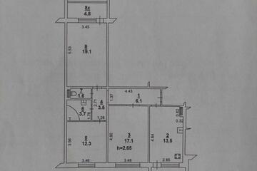 3-к квартира, 82 м², 6/10 эт.