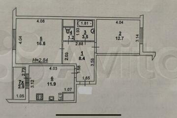 2-к квартира, 55 м², 4/18 эт.